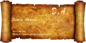 Dani Anna névjegykártya