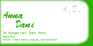 anna dani business card
